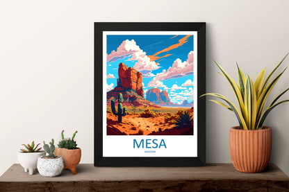 Mesa Travel Print Wall Art Mesa Wall Hanging Home Décor Mesa Gift Art Lovers Arizona Art Lover Gift Arizona Travel Poster Artwork