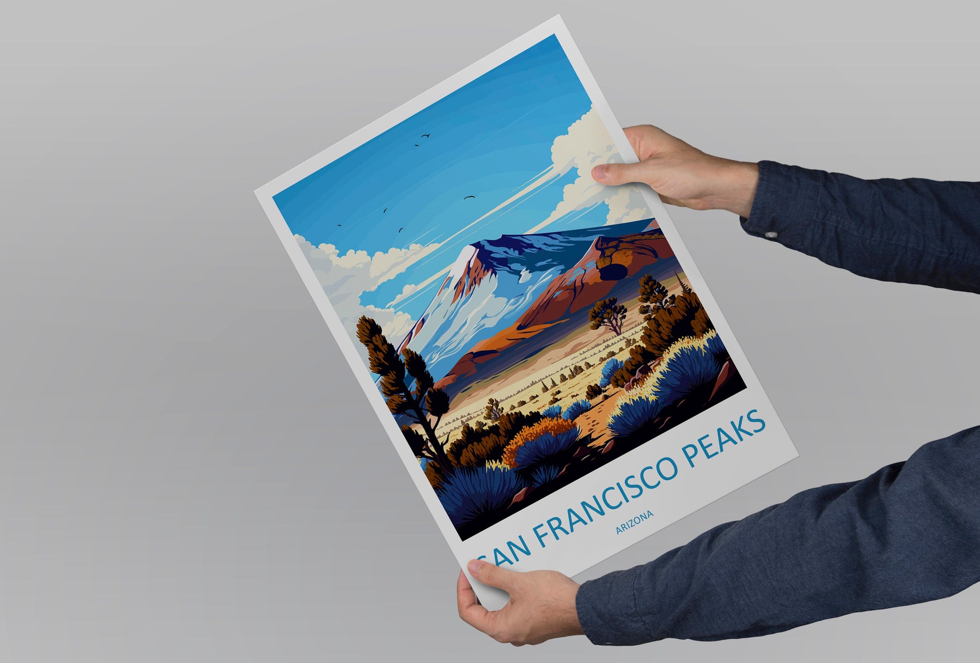 San Francisco Peaks Travel Print Wall Art San Francisco Peaks Wall Hanging Home Décor San Francisco Peaks Gift Art Lovers Arizona Art Lover