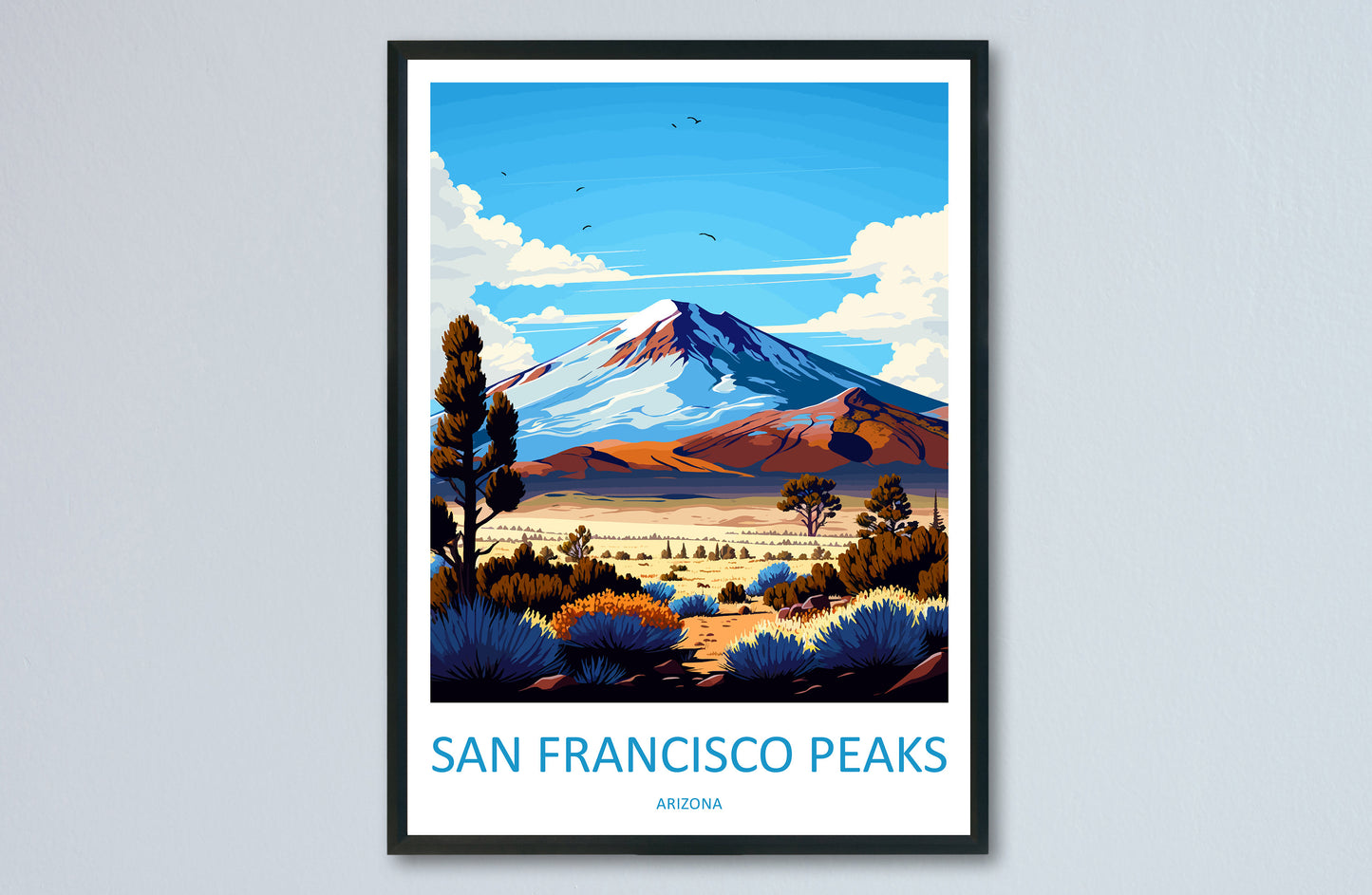 San Francisco Peaks Travel Print Wall Art San Francisco Peaks Wall Hanging Home Décor San Francisco Peaks Gift Art Lovers Arizona Art Lover