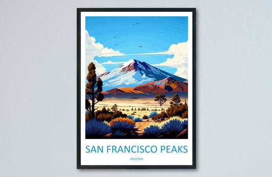 San Francisco Peaks Travel Print Wall Art San Francisco Peaks Wall Hanging Home Décor San Francisco Peaks Gift Art Lovers Arizona Art Lover