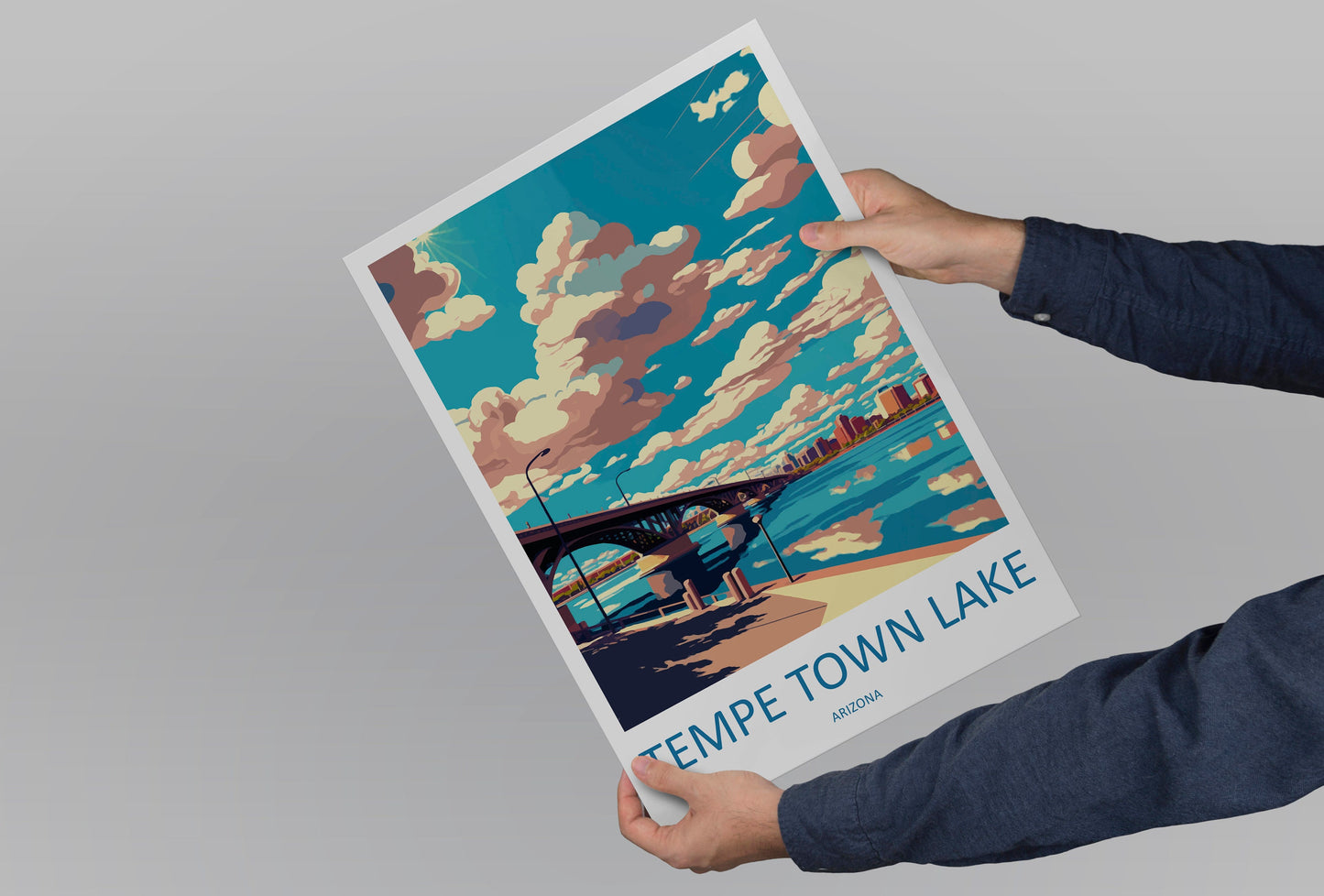 Tempe Town Lake Travel Print Wall Art Tempe Town Lake Wall Hanging Home Décor Tempe Town Lake Gift Art Lovers Arizona Art Lover