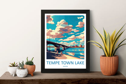 Tempe Town Lake Travel Print Wall Art Tempe Town Lake Wall Hanging Home Décor Tempe Town Lake Gift Art Lovers Arizona Art Lover