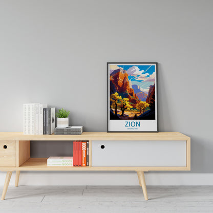 Zion National Park Travel Print Wall Art Zion National Park Wall Hanging Home Décor Zion National Park Gift Art Lovers Arizona Art Lover