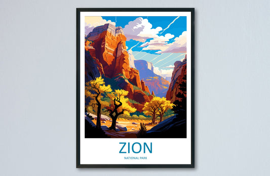 Zion National Park Travel Print Wall Art Zion National Park Wall Hanging Home Décor Zion National Park Gift Art Lovers Arizona Art Lover