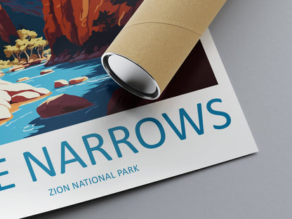 Zion National Park The Narrows Travel Print Wall Art Zion National Park Wall Hanging Home Décor Zion National Park Gift Art Lover Arizona