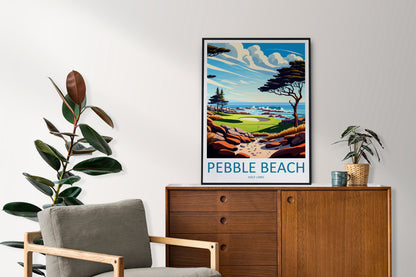 Pebble Beach Golf Links Travel Print Wall Art Pebble Beach Golf Links Wall Hanging Home Décor Pebble Beach Golf Links Gift Art Lovers