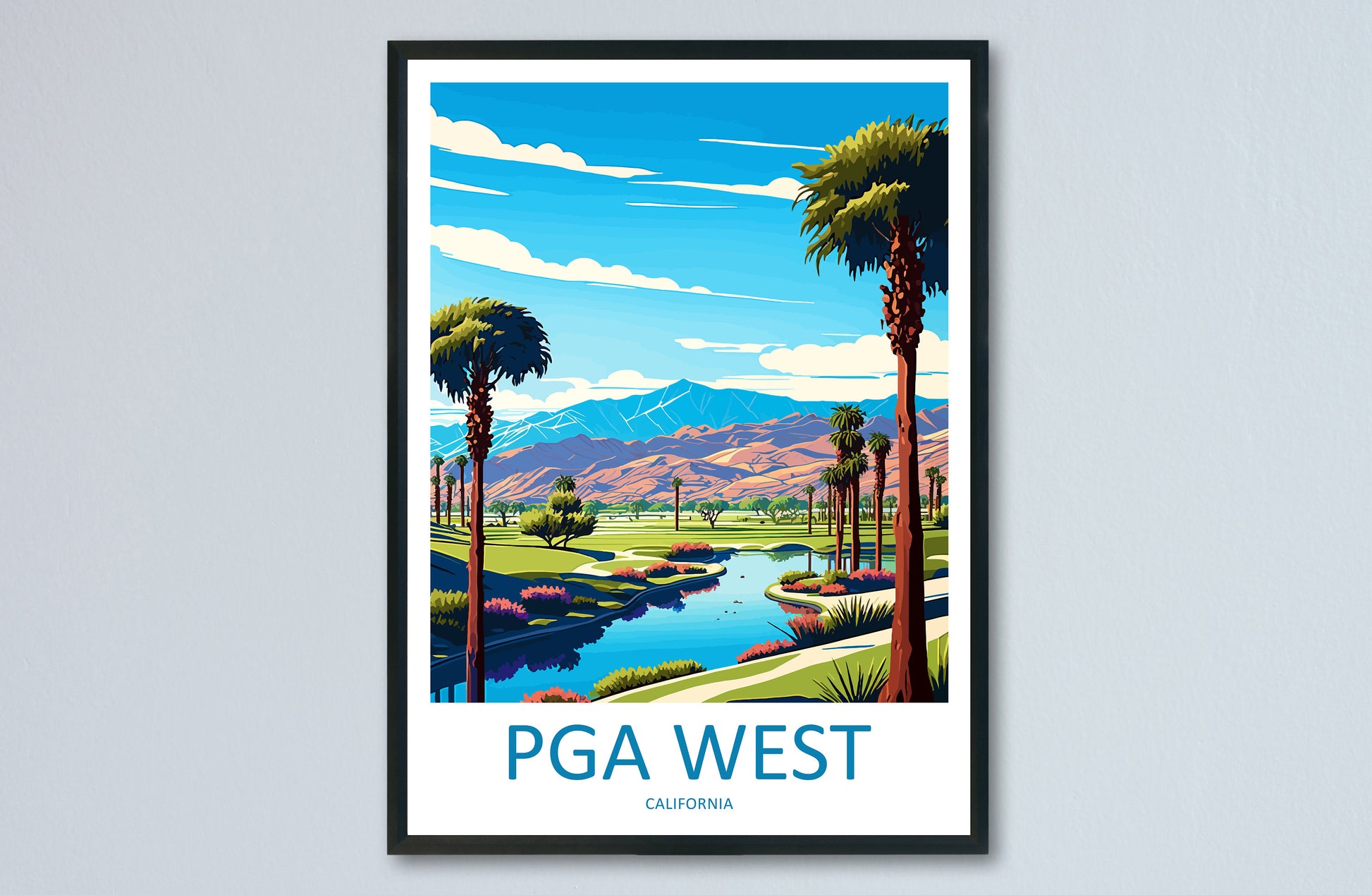 PGA West Travel Print Wall Art PGA West Wall Hanging Home Décor PGA West Gift Art Lovers Golf Art California Golf Club Artwork For Golf Deco
