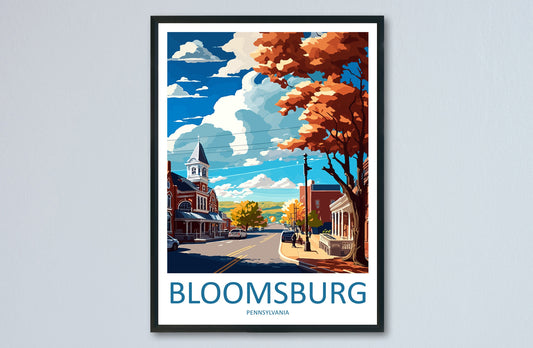 Bloomsburg Travel Print Wall Art Bloomsburg Wall Hanging Home Décor Bloomsburg Gift Art Lovers Pennsylvania Art Lover Gift Pennsylvania
