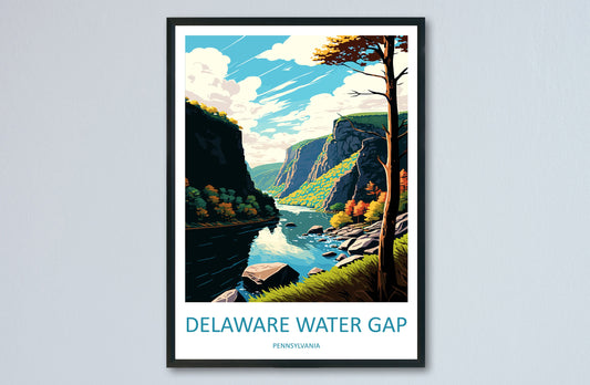 Delaware Water Gap Travel Print Wall Art Delaware Water Gap Wall Hanging Home Décor Delaware Water Gap Gift Art Lovers Pennsylvania Art