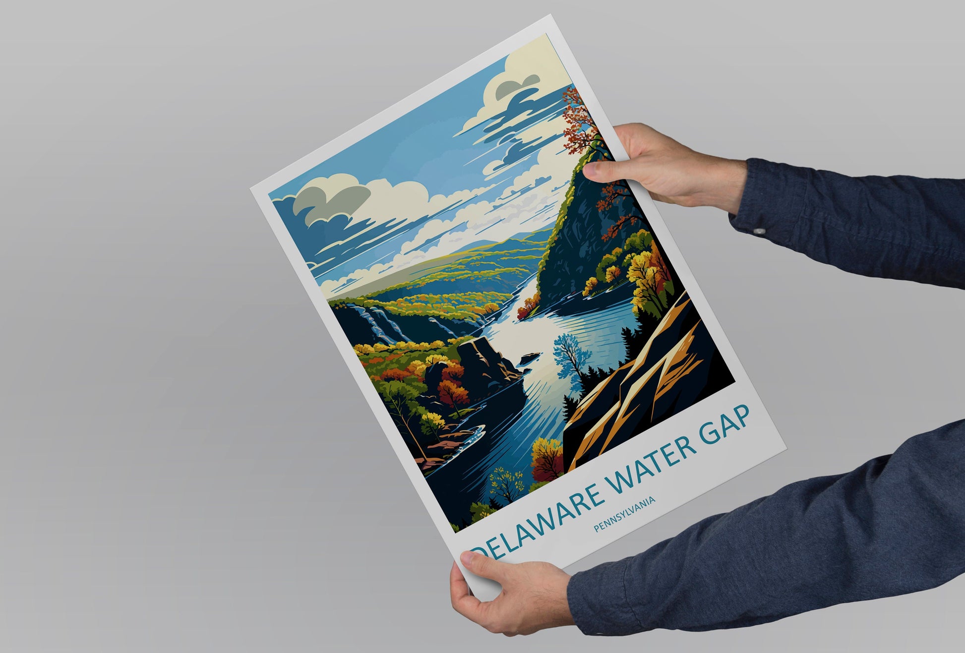 Delaware Water Gap Travel Print Wall Art Delaware Water Gap Wall Hanging Home Décor Delaware Water Gap Gift Art Lovers Pennsylvania Art