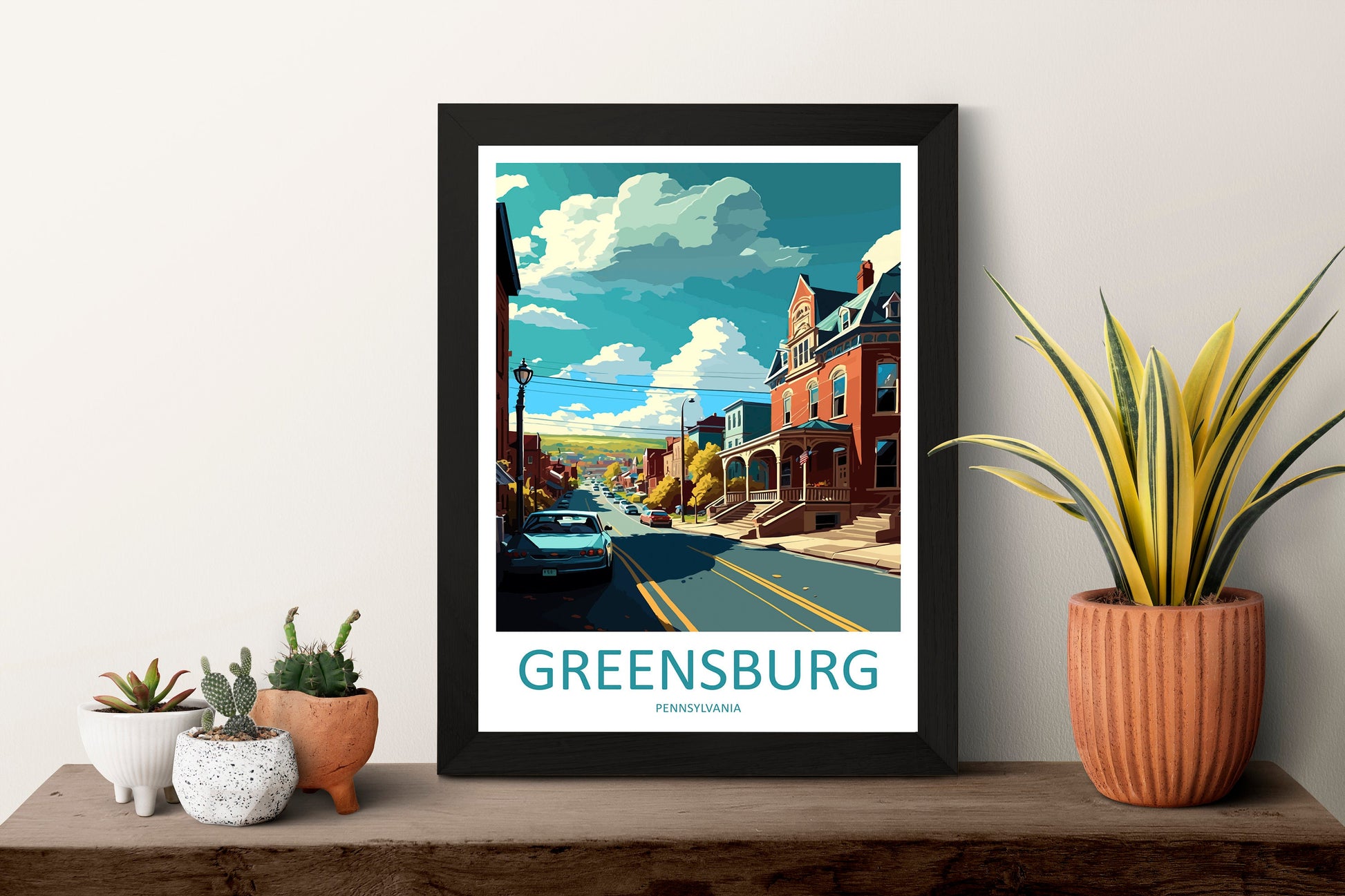 Greensburg Travel Print Wall Art Greensburg Wall Hanging Home Décor Greensburg Gift Art Lovers Pennsylvania Art Lover Travel Art