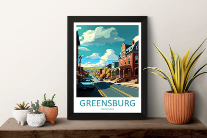 Greensburg Travel Print Wall Art Greensburg Wall Hanging Home Décor Greensburg Gift Art Lovers Pennsylvania Art Lover Travel Art
