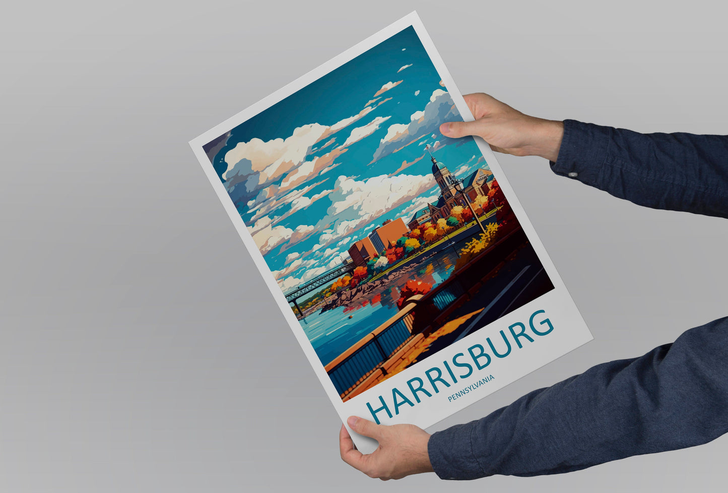 Harrisburg Travel Print Wall Art Harrisburg Wall Hanging Home Décor Harrisburg Gift Art Lovers Pennsylvania Art Lover Travel Art
