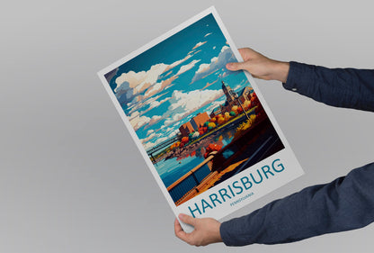 Harrisburg Travel Print Wall Art Harrisburg Wall Hanging Home Décor Harrisburg Gift Art Lovers Pennsylvania Art Lover Travel Art