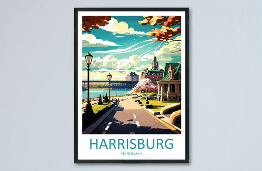 Harrisburg Travel Print Wall Art Harrisburg Wall Hanging Home Décor Harrisburg Gift Art Lovers Pennsylvania Art Lover Travel Art