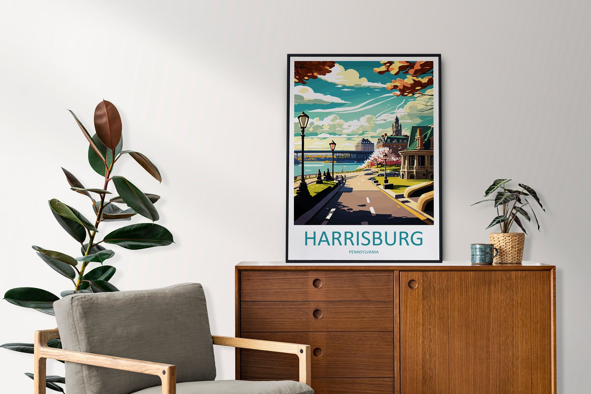 Harrisburg Travel Print Wall Art Harrisburg Wall Hanging Home Décor Harrisburg Gift Art Lovers Pennsylvania Art Lover Travel Art