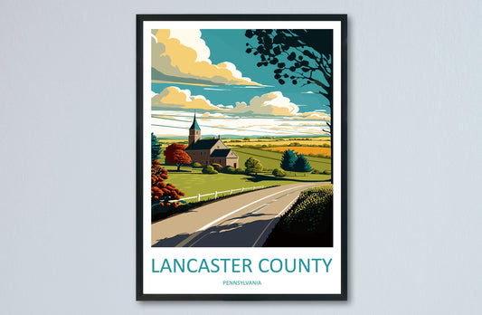 Lancaster County Travel Print Wall Art Lancaster County Wall Hanging Home Décor Lancaster County Gift Art Lovers Pennsylvania Art Lover