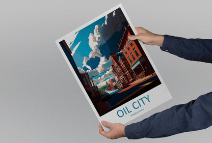 Oil City Travel Print Wall Art Oil City Wall Hanging Home Décor Oil City Gift Art Lovers Pennsylvania Art Lover Travel Poster