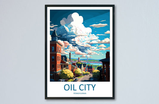 Oil City Travel Print Wall Art Oil City Wall Hanging Home Décor Oil City Gift Art Lovers Pennsylvania Art Lover Travel Poster