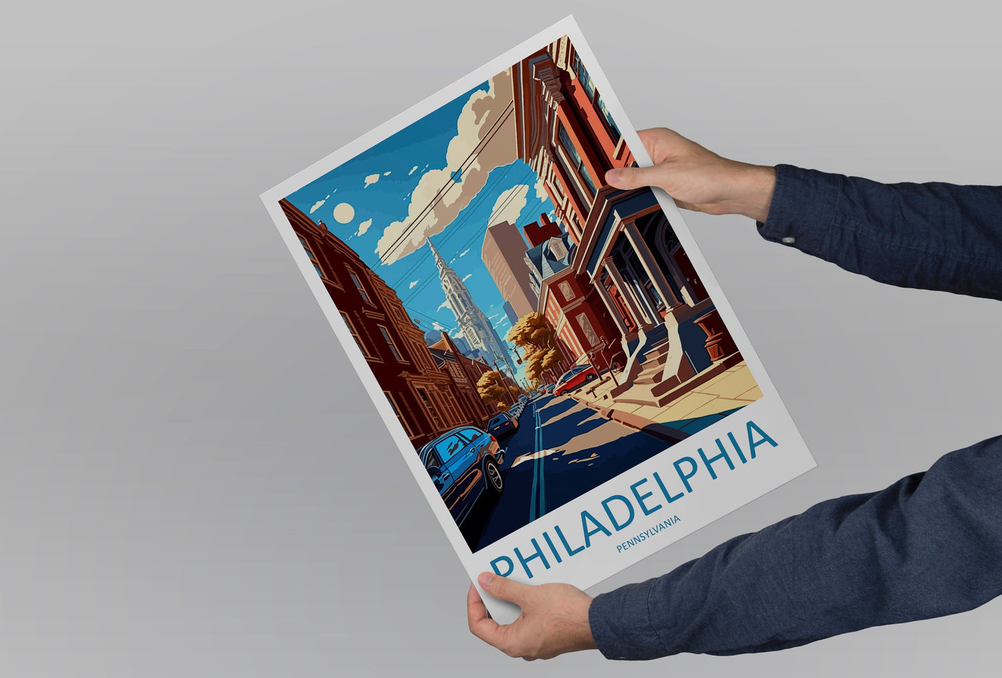 Philadelphia Travel Print Wall Art Philadelphia Wall Hanging Home Décor Philadelphia Gift Art Lovers Pennsylvania Art Lover Travel Poster