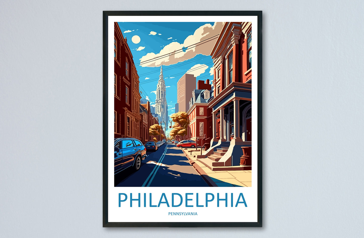 Philadelphia Travel Print Wall Art Philadelphia Wall Hanging Home Décor Philadelphia Gift Art Lovers Pennsylvania Art Lover Travel Poster