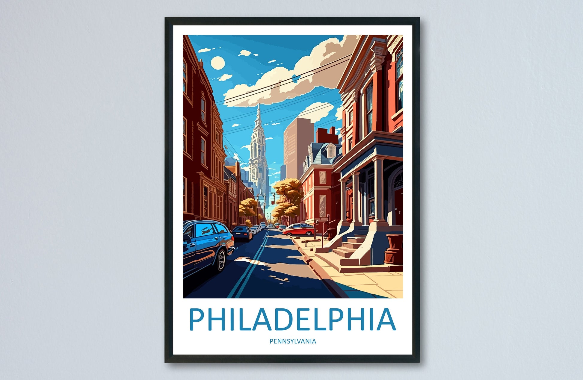 Philadelphia Travel Print Wall Art Philadelphia Wall Hanging Home Décor Philadelphia Gift Art Lovers Pennsylvania Art Lover Travel Poster