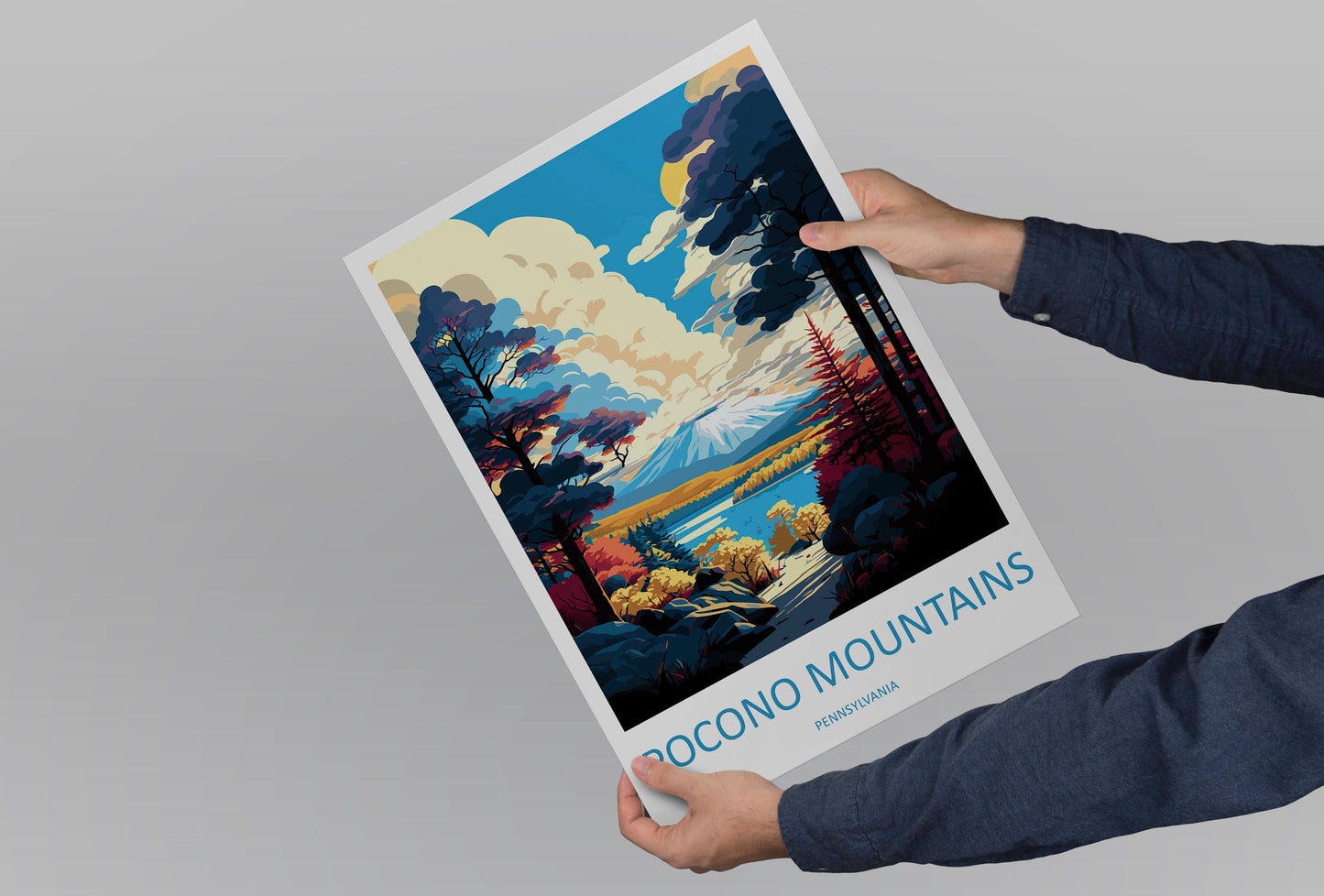 Pocono Mountains Travel Print Wall Art Pocono Mountains Wall Hanging Home Décor Pocono Mountains Gift Art Lovers Pennsylvania Travel Poster