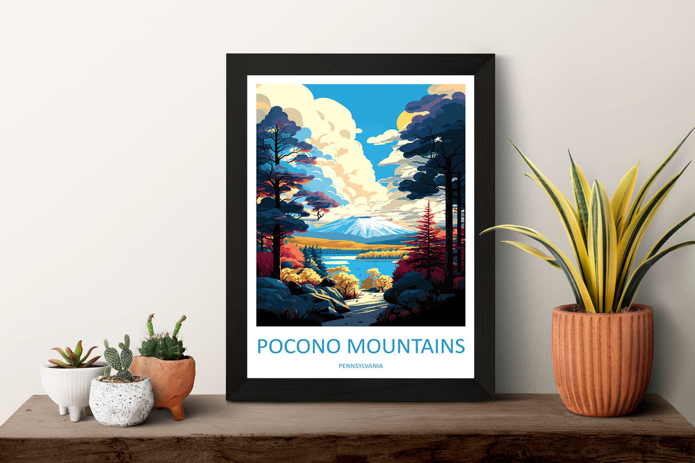 Pocono Mountains Travel Print Wall Art Pocono Mountains Wall Hanging Home Décor Pocono Mountains Gift Art Lovers Pennsylvania Travel Poster