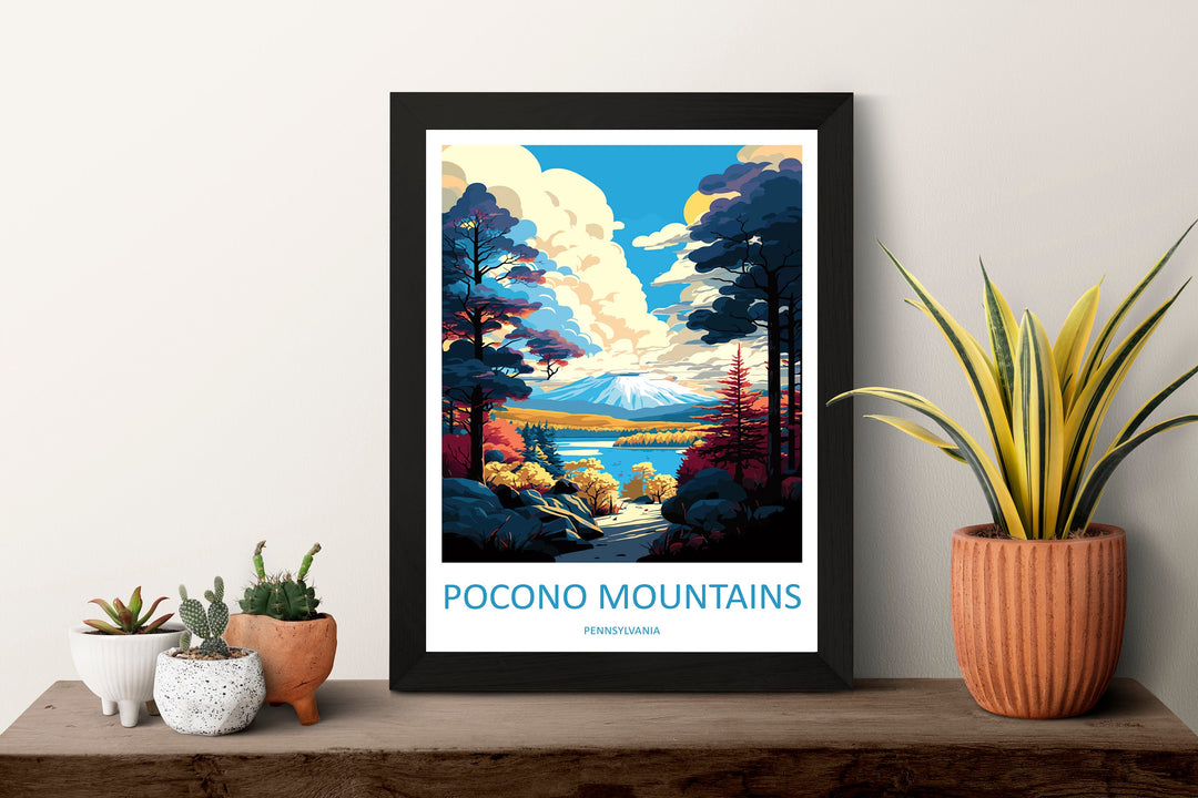 Pocono Mountains Travel Print Wall Art Pocono Mountains Wall Hanging Home Décor Pocono Mountains Gift Art Lovers Pennsylvania Travel Poster