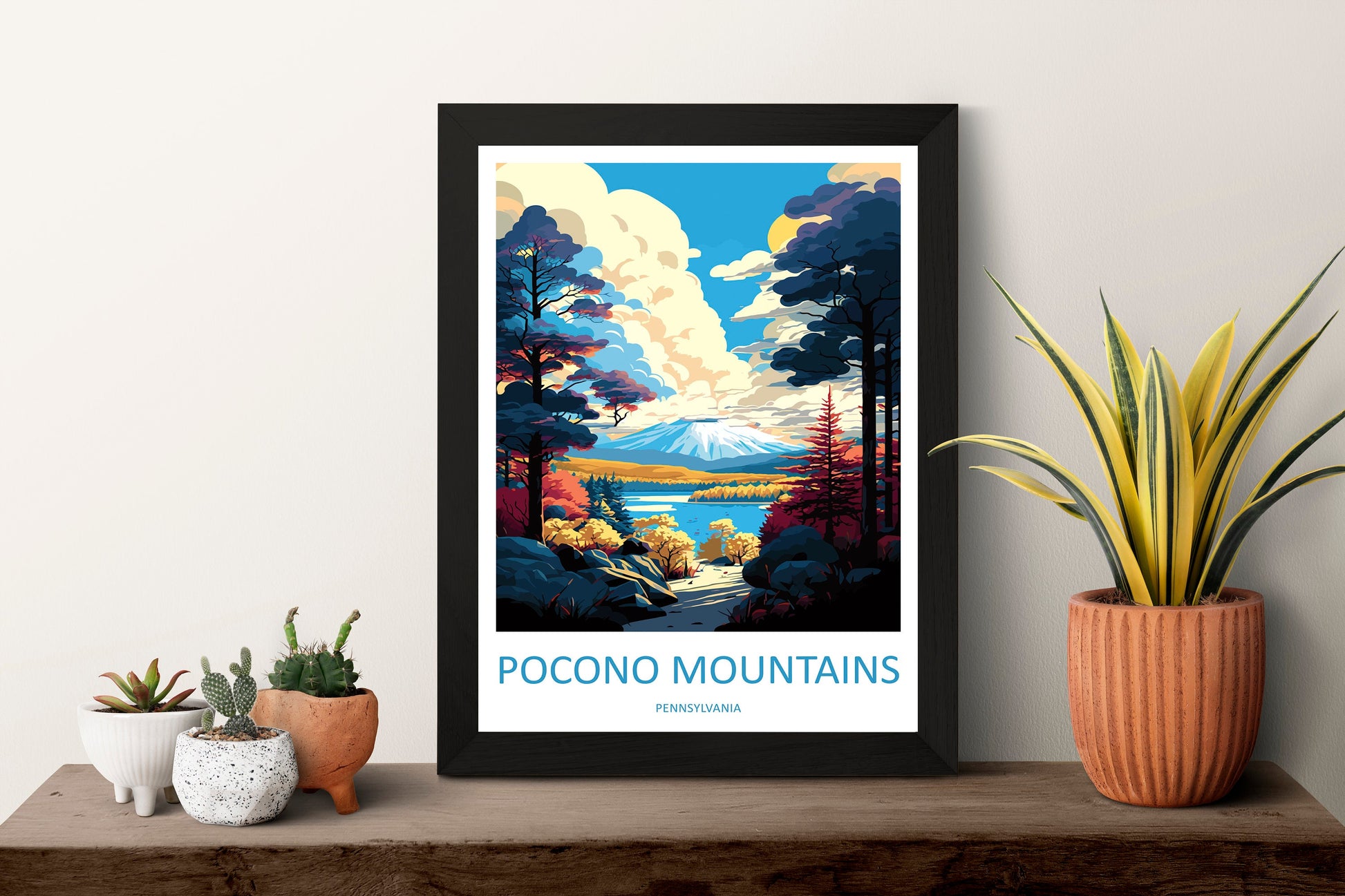 Pocono Mountains Travel Print Wall Art Pocono Mountains Wall Hanging Home Décor Pocono Mountains Gift Art Lovers Pennsylvania Travel Poster