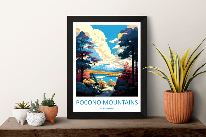 Pocono Mountains Travel Print Wall Art Pocono Mountains Wall Hanging Home Décor Pocono Mountains Gift Art Lovers Pennsylvania Travel Poster