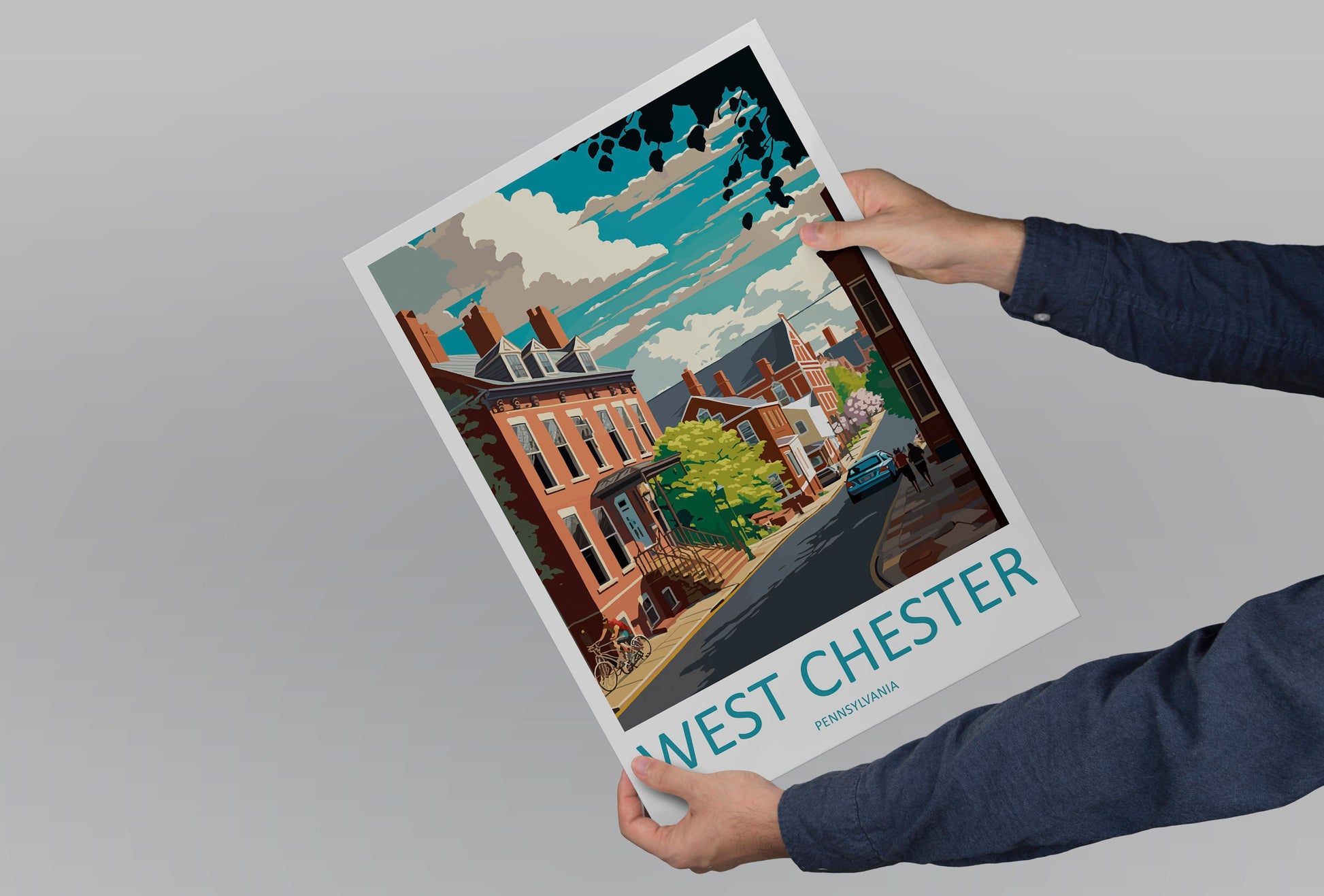 West Chester Travel Print Wall Art West Chester Wall Hanging Home Décor West Chester Gift Art Lovers Pennsylvania Travel Poster Art