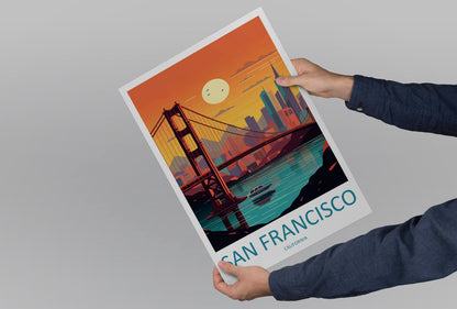 San Francisco Golden Gate Travel Print Wall Art San Francisco Wall Hanging Home Décor San Francisco Gift Art Lovers California Art Lover