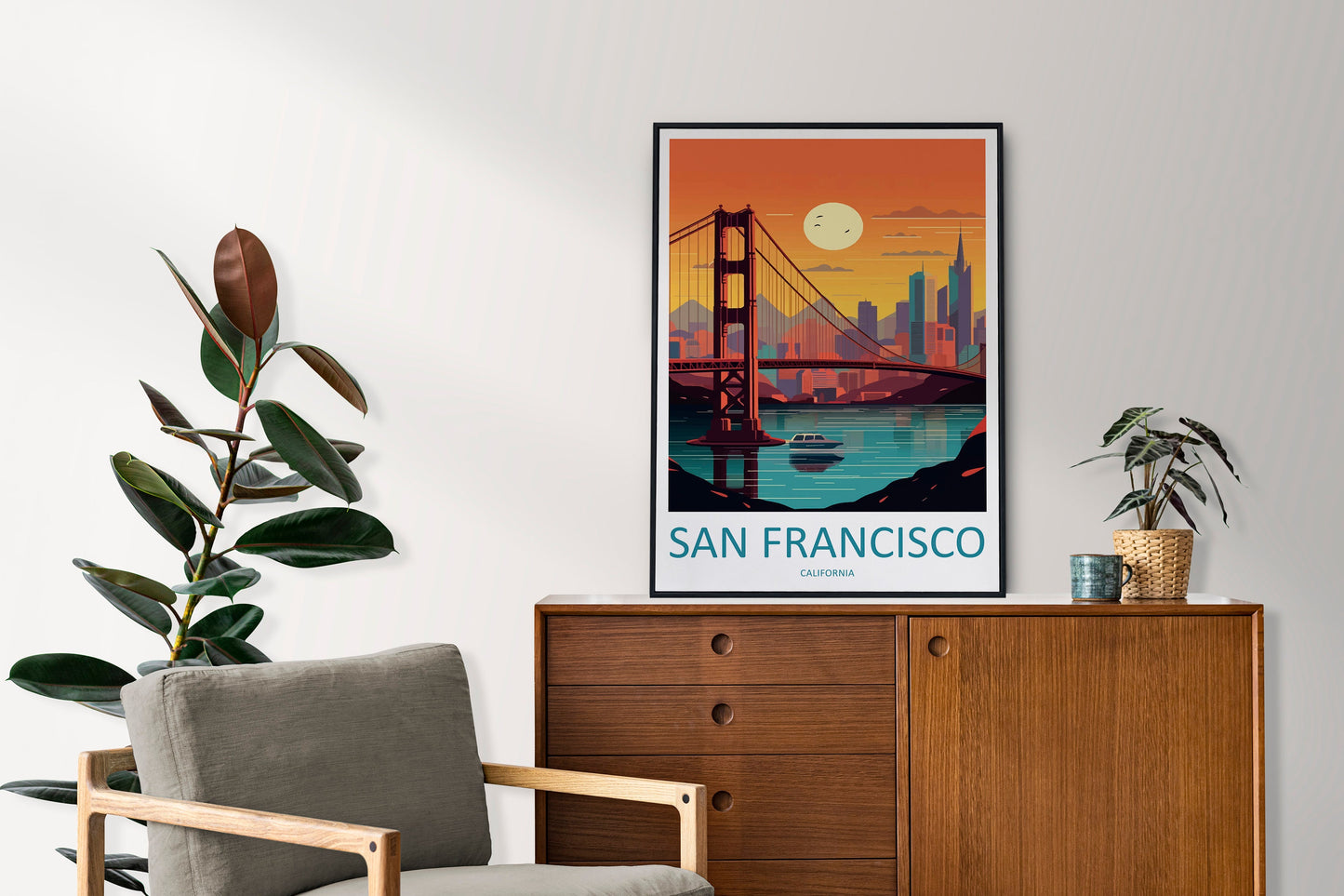 San Francisco Golden Gate Travel Print Wall Art San Francisco Wall Hanging Home Décor San Francisco Gift Art Lovers California Art Lover