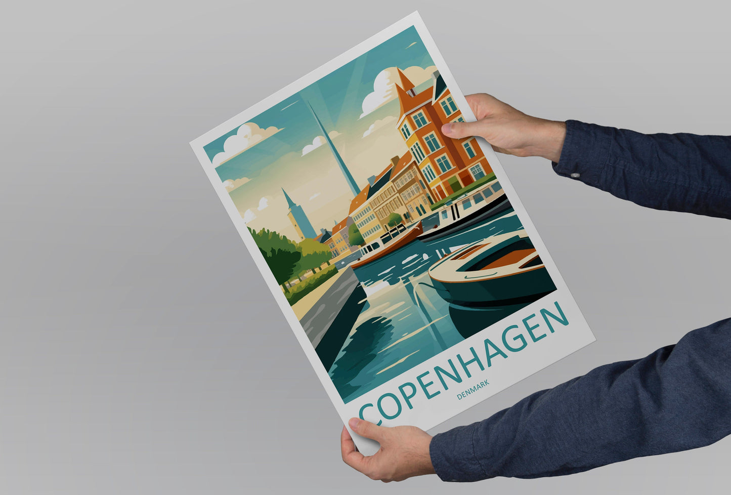 Copenhagen Travel Print Wall Art Copenhagen Wall Hanging Home Décor Copenhagen Gift Art Lovers Denmark Art Lover Gift Copenhagen Wall Décor