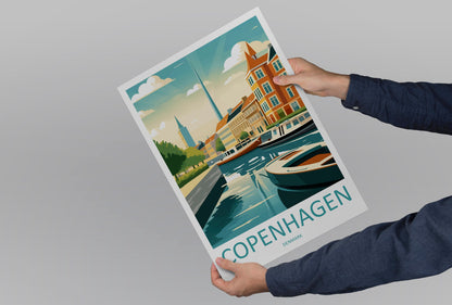 Copenhagen Travel Print Wall Art Copenhagen Wall Hanging Home Décor Copenhagen Gift Art Lovers Denmark Art Lover Gift Copenhagen Wall Décor