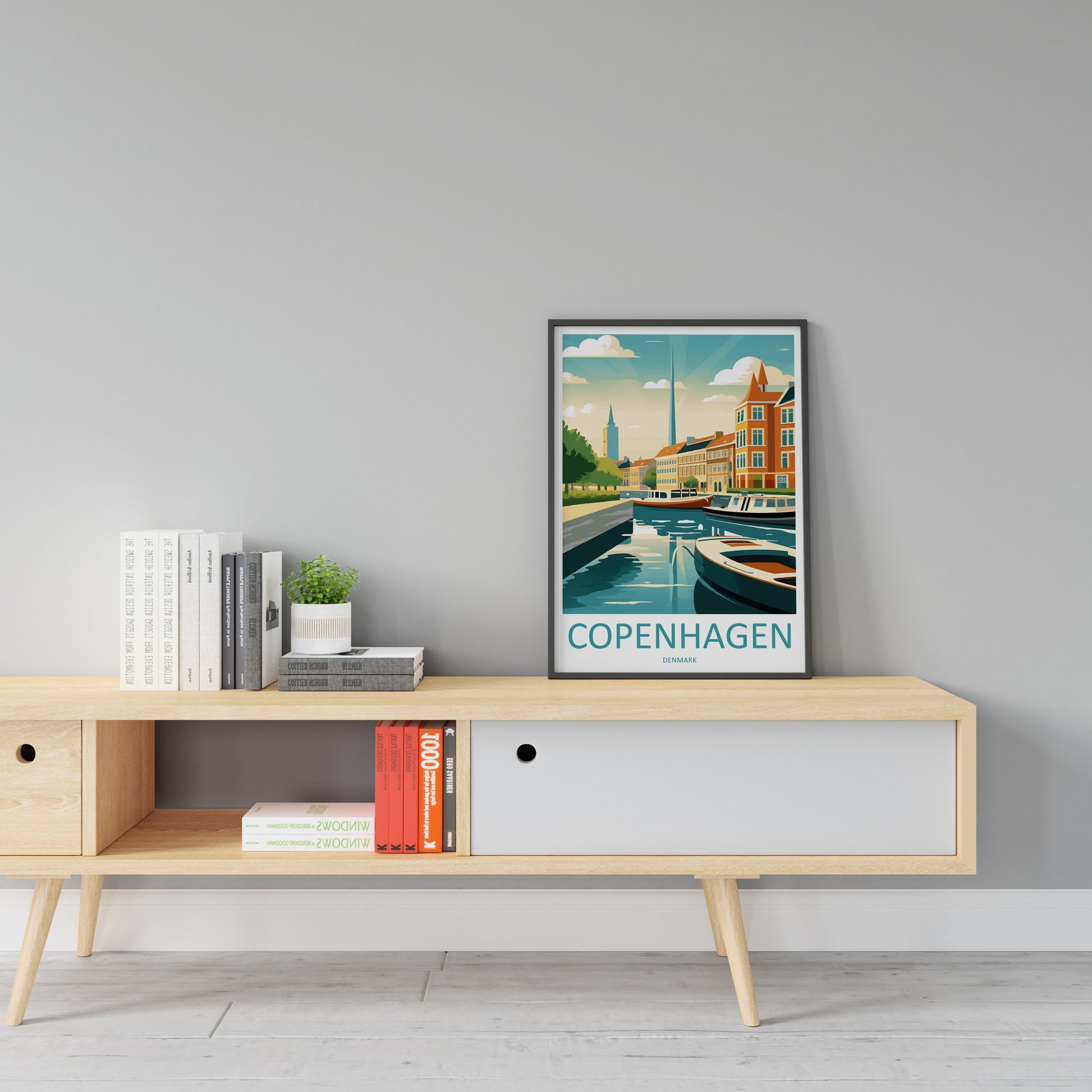 Copenhagen Travel Print Wall Art Copenhagen Wall Hanging Home Décor Copenhagen Gift Art Lovers Denmark Art Lover Gift Copenhagen Wall Décor