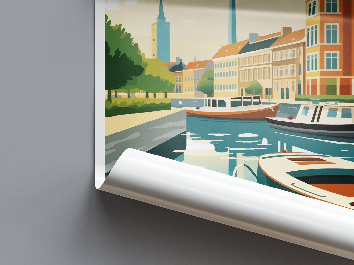 Copenhagen Travel Print Wall Art Copenhagen Wall Hanging Home Décor Copenhagen Gift Art Lovers Denmark Art Lover Gift Copenhagen Wall Décor