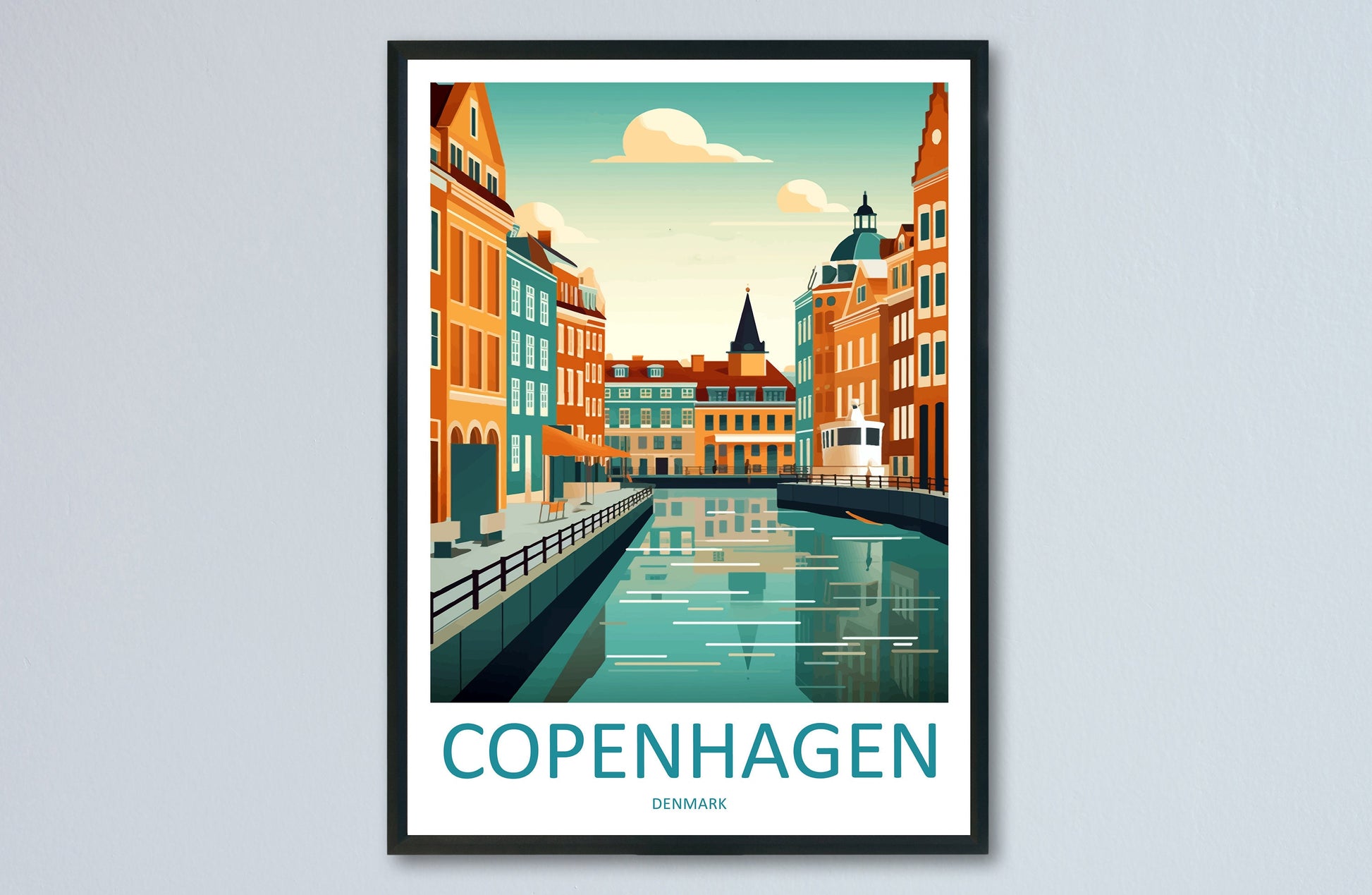 Copenhagen Travel Print Wall Art Copenhagen Wall Hanging Home Décor Copenhagen Gift Art Lovers Denmark Art Lover Gift Copenhagen Wall Décor