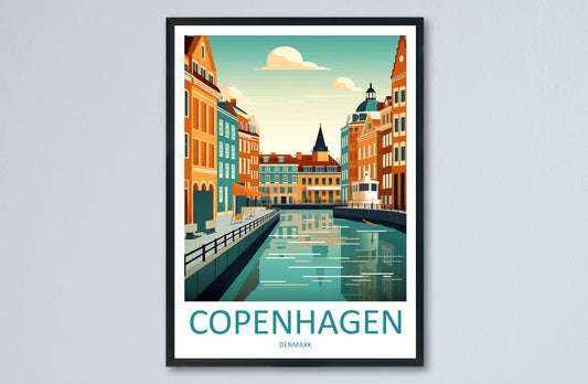 Copenhagen Travel Print Wall Art Copenhagen Wall Hanging Home Décor Copenhagen Gift Art Lovers Denmark Art Lover Gift Copenhagen Wall Décor