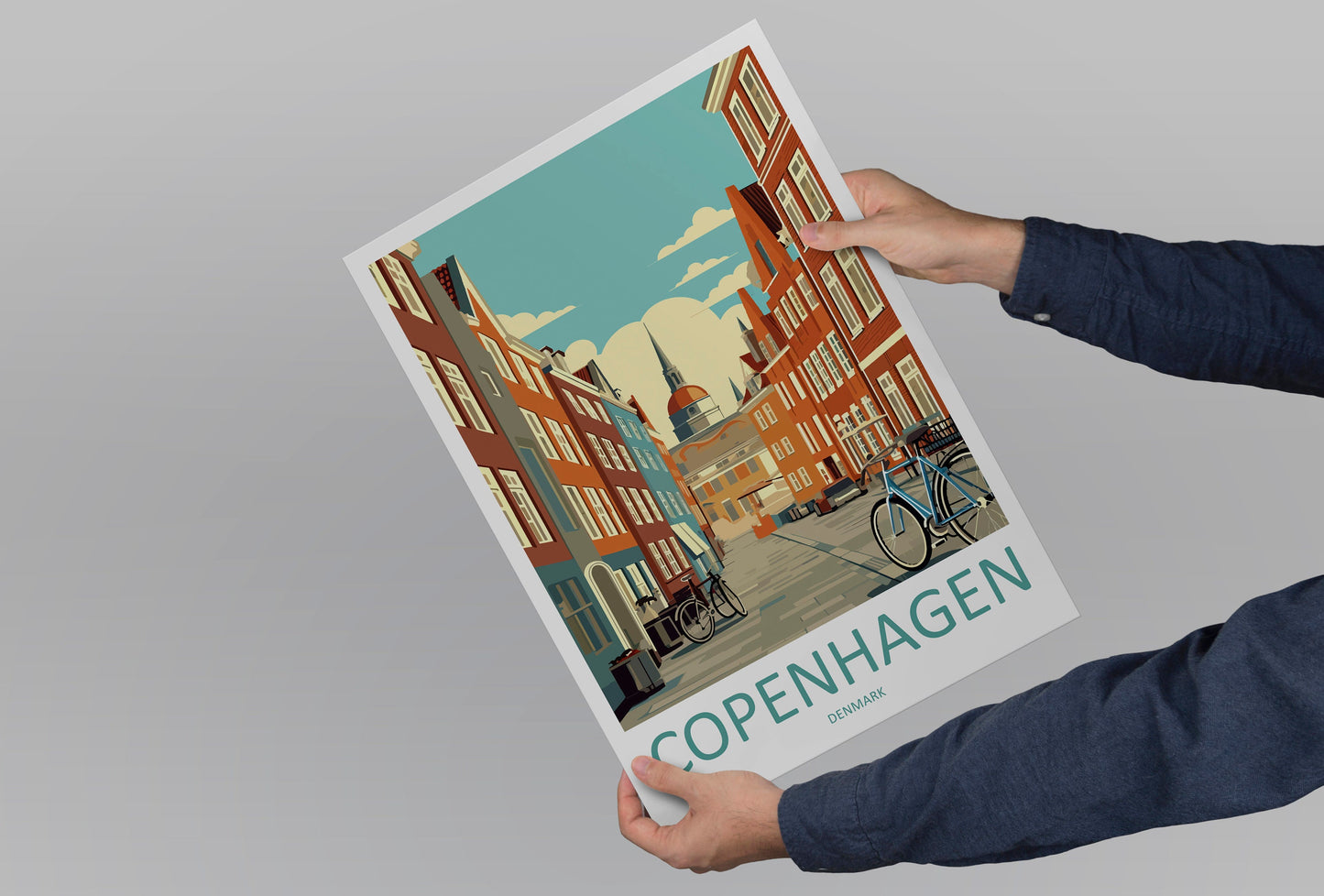 Copenhagen Travel Print Wall Art Copenhagen Wall Hanging Home Décor Copenhagen Gift Art Lovers Denmark Art Lover Gift Copenhagen Wall Décor