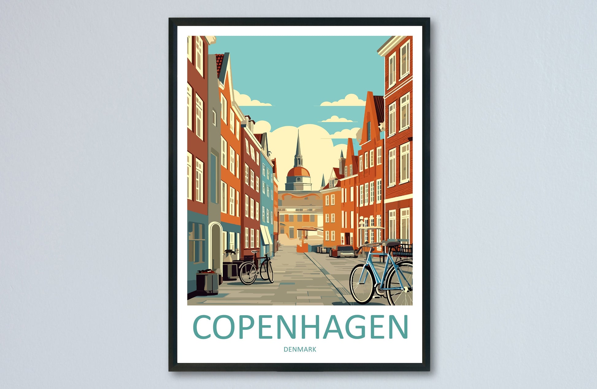 Copenhagen Travel Print Wall Art Copenhagen Wall Hanging Home Décor Copenhagen Gift Art Lovers Denmark Art Lover Gift Copenhagen Wall Décor