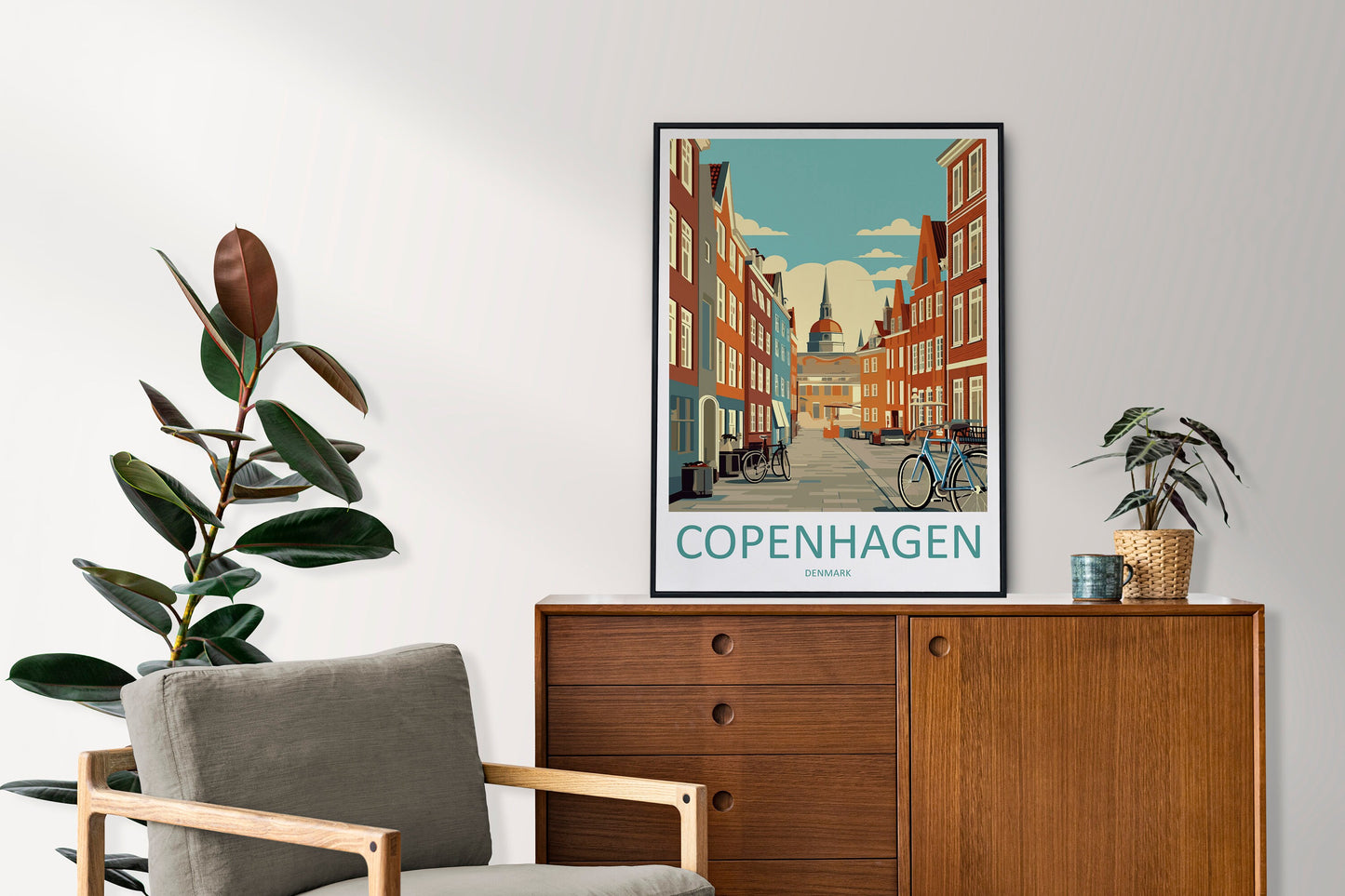 Copenhagen Travel Print Wall Art Copenhagen Wall Hanging Home Décor Copenhagen Gift Art Lovers Denmark Art Lover Gift Copenhagen Wall Décor