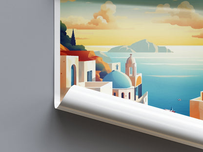 Santorini Travel Print Wall Art Santorini Greece Wall Hanging Home Decoration Santorini Gift Art Lovers Wall Art Print Santorini Greek Print