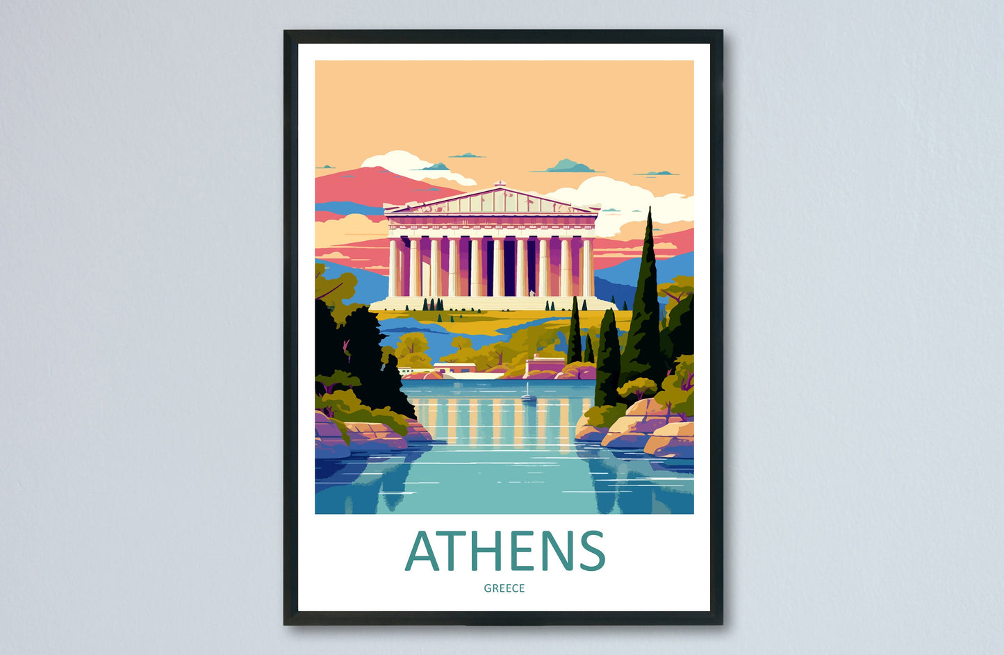 Athens Travel Print Wall Art Athens Greece Wall Hanging Home Decoration Athens Gift Art Lovers Wall Art Print Athens Greece Wall Poster Art