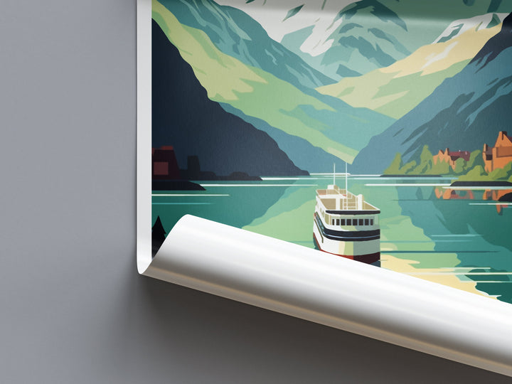 The Fjords Travel Print The Fjords Norway Home Décor The Fjords Art Print Norwegian Mountains Room Print For Scandinavian Mountains Gift Art