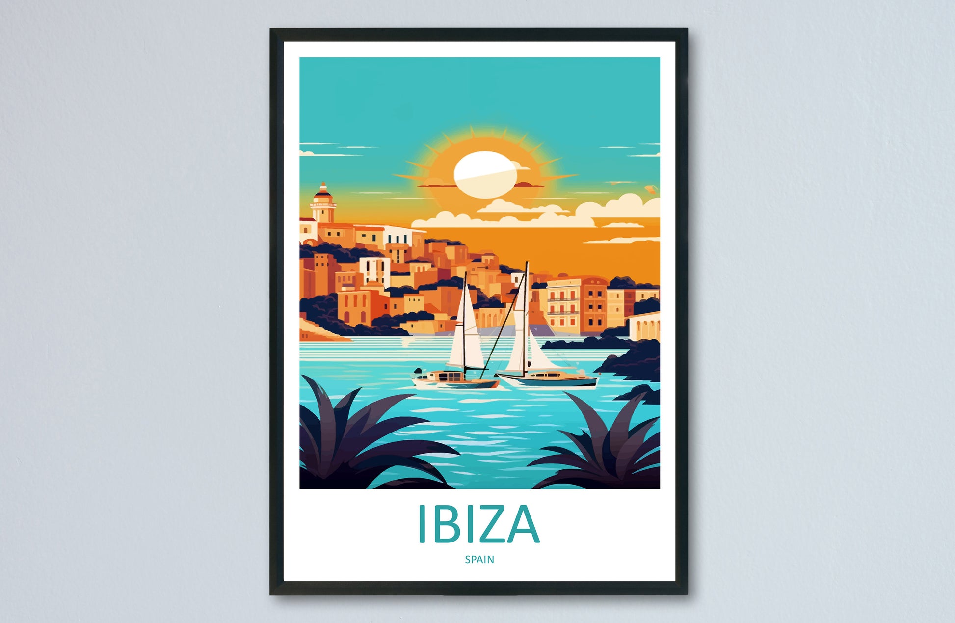 Ibiza Travel Print Wall Art Ibiza Wall Hanging Home Décor Ibiza Gift Art Lovers Spain Art Lover Gift Ibiza Wall Décor Ibiza Spain Print