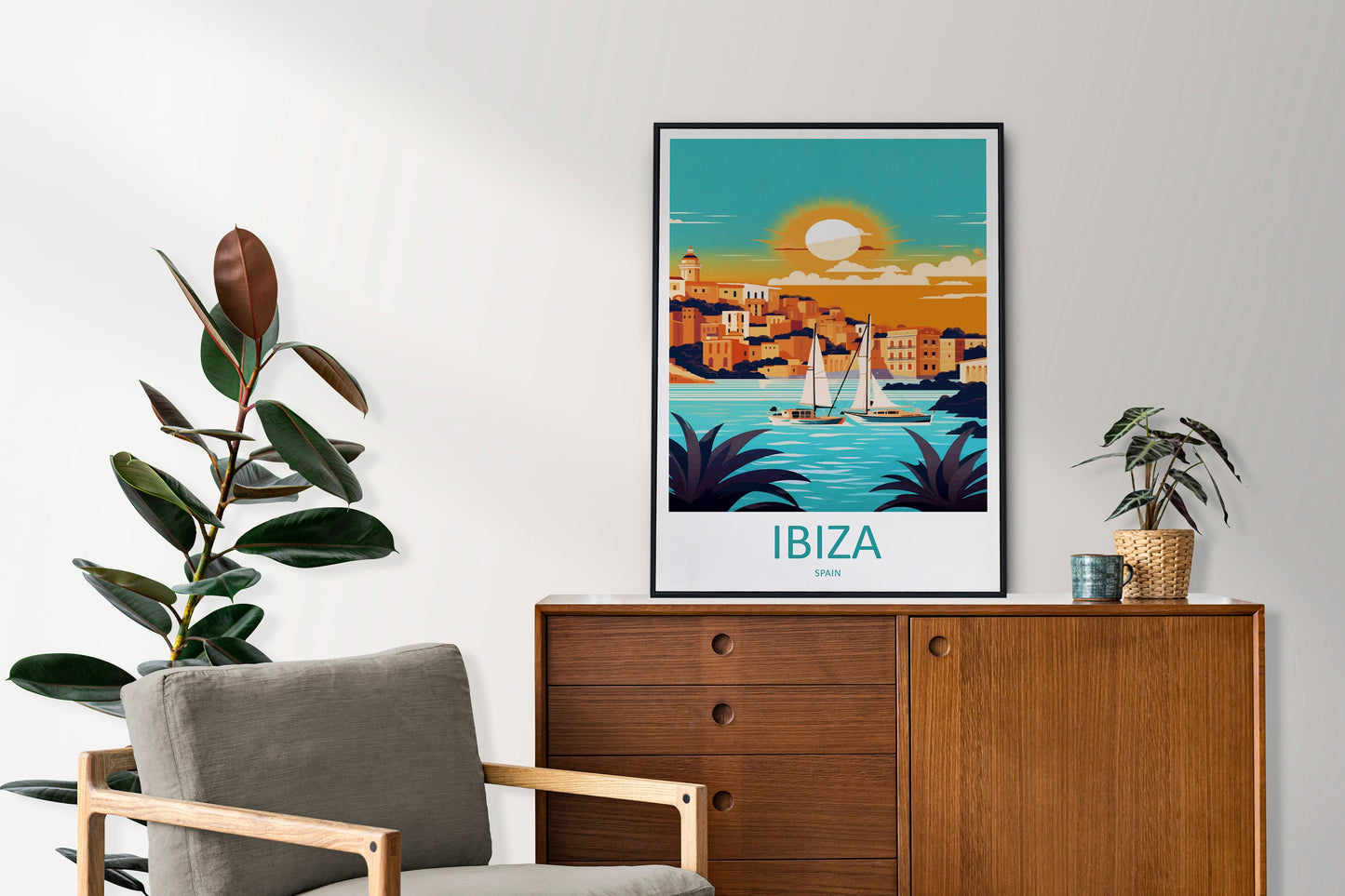 Ibiza Travel Print Wall Art Ibiza Wall Hanging Home Décor Ibiza Gift Art Lovers Spain Art Lover Gift Ibiza Wall Décor Ibiza Spain Print