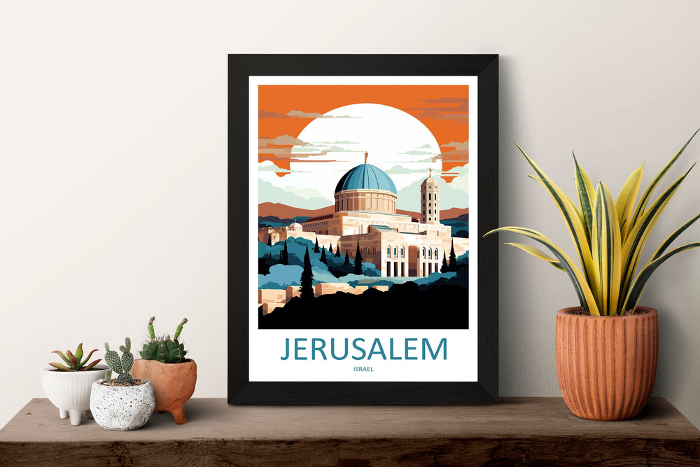 Jerusalem Travel Print Wall Art Jerusalem Wall Hanging Home Décor Jerusalem Gift Art Lovers Israel Art Lover Gift Jerusalem Travel Poster
