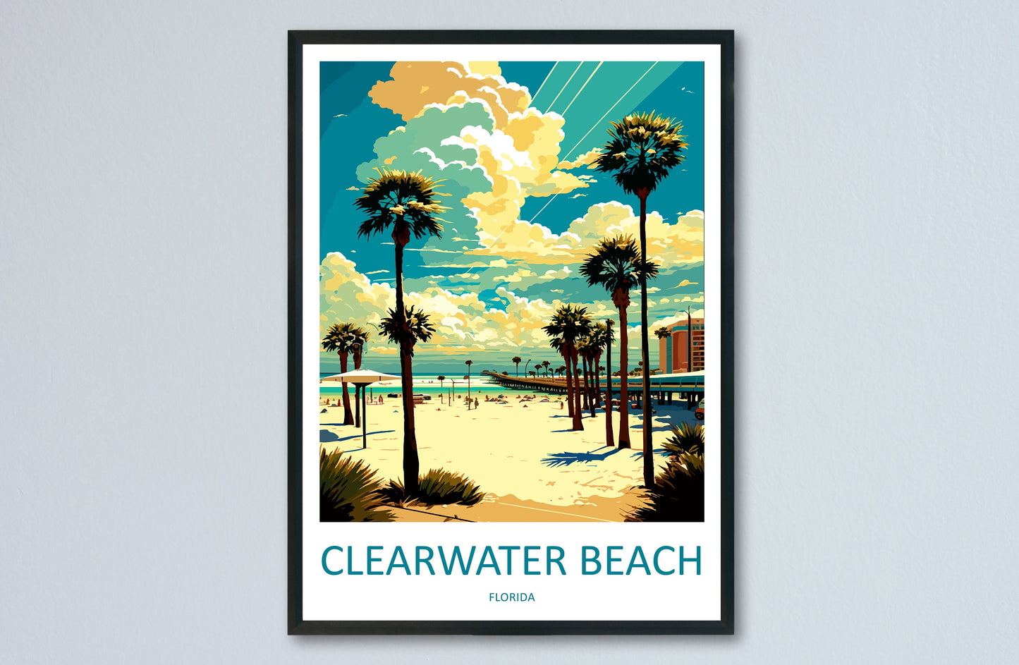 Clearwater Beach Travel Print Wall Art Clearwater Beach Wall Hanging Home Décor Clearwater Beach Gift Art Lovers Florida Art Lover Gift